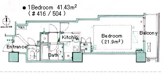 1Bedroom 41.43m2